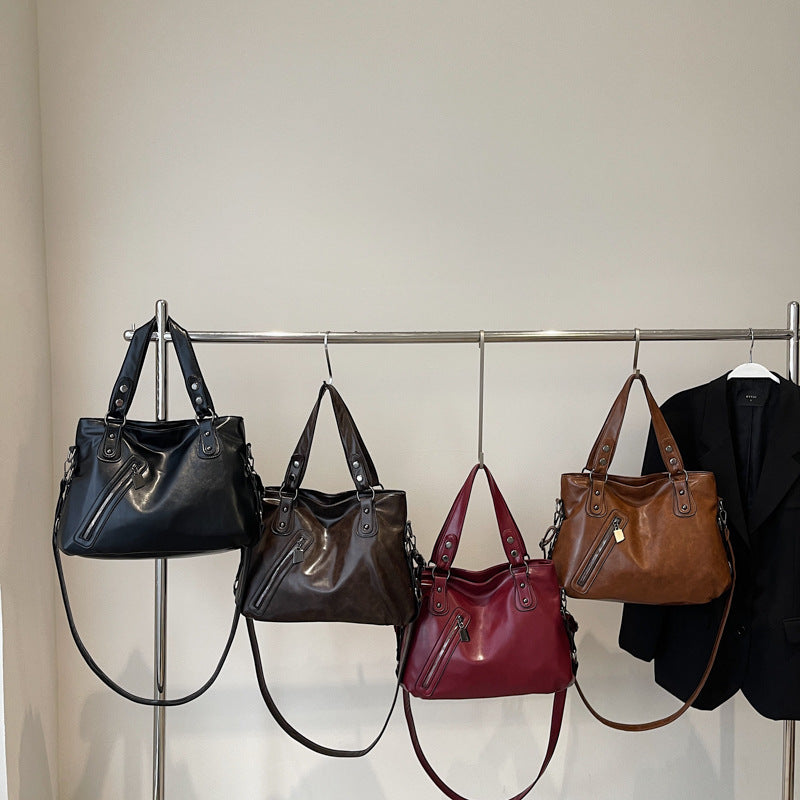 Cross-border new tote bag high-end temperament versatile mother bag stylish high-end commuting large-capacity shoulder bag