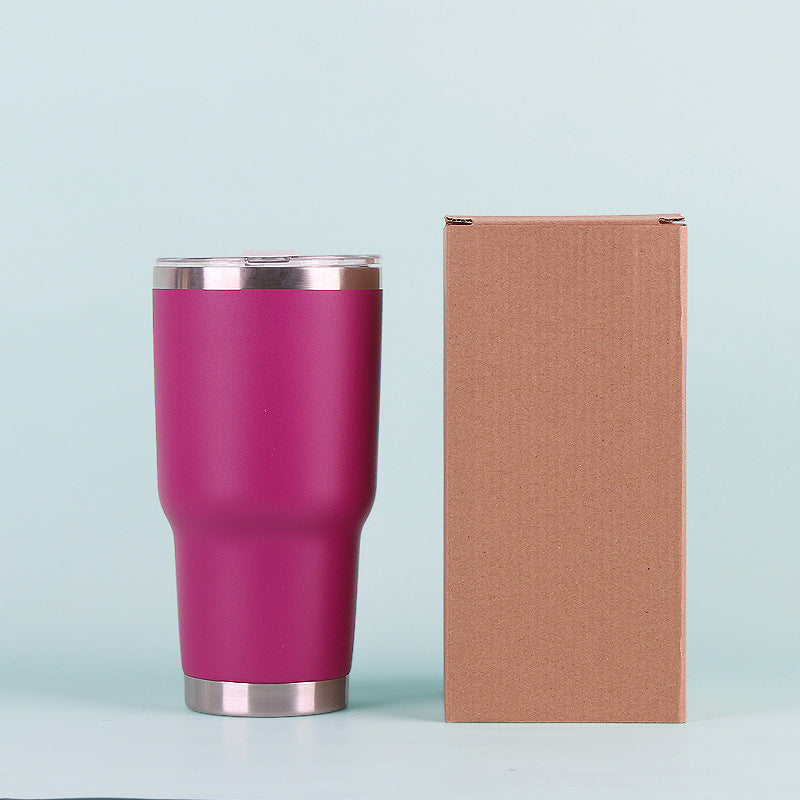 30oz car mug, ice beer mug, 304 stainless steel color insulation mug, gift mug, plastic spray mug wholesale