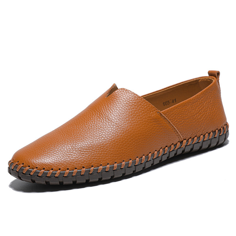Cross-border hot-selling large-size men's casual shoes, slip-on top layer cowhide slip-on shoes, leather shoes, sizes 48, 49, and 50