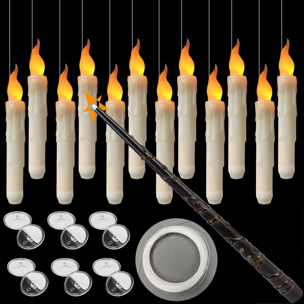 Cross-border hot selling suspended magic wand candle light Halloween scene home led remote control electronic candle