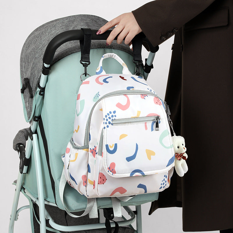 Spring new small size mommy bag fashionable multifunctional mother and baby bag for going out light and splash-proof mommy bag backpack for women