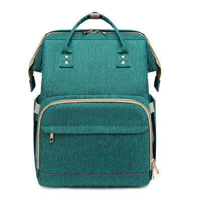 Factory cross-border new upgraded folding bed mommy bag portable multi-functional double-shoulder mother backpack mother and baby bag bed