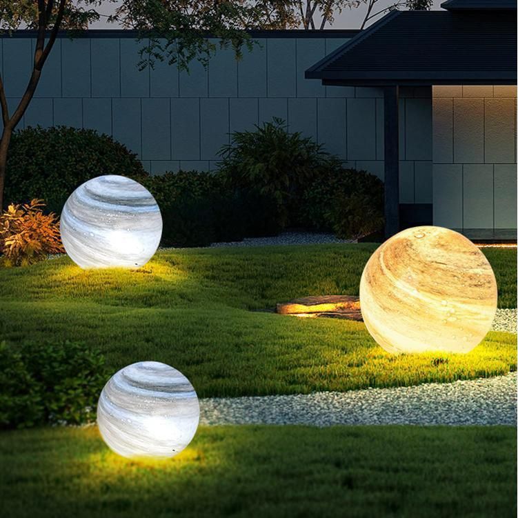 Outdoor planet waterproof lawn light courtyard landscape villa light spherical light plug-in light outdoor solar lawn light