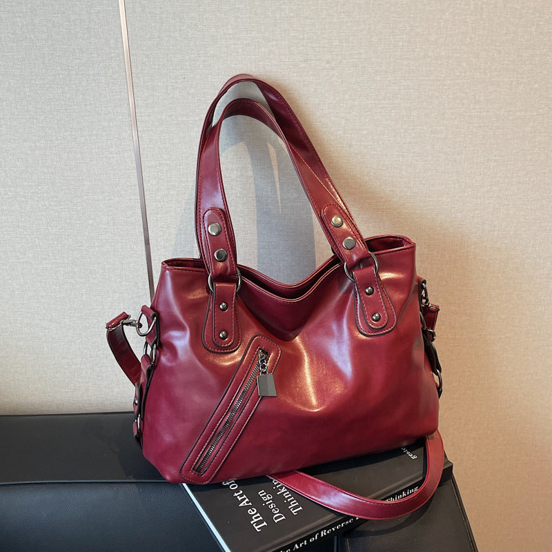 Cross-border new tote bag high-end temperament versatile mother bag stylish high-end commuting large-capacity shoulder bag