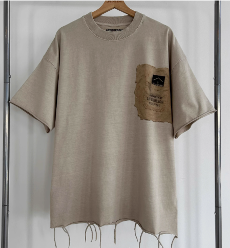 LIFEGOESON Grinding and Hanging Technology "Marlboro Black Ice" Short Sleeve T-shirt