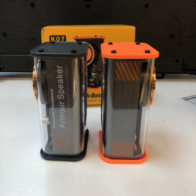 K07 Transparent Mecha Cannon Bluetooth Speaker Sound and Light Rhythm Subwoofer TWS Series Bluetooth 5.0 Creative